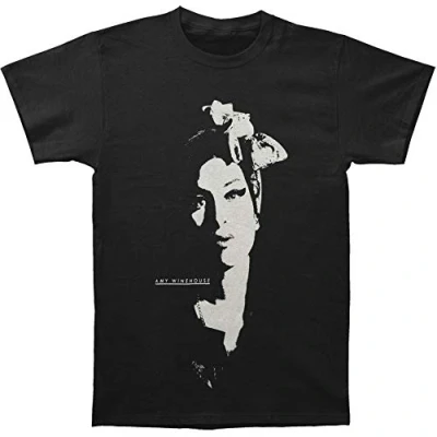 Image of Amy Winehouse Men&#039;s Scarf Portrait T Shirt, Black, Small