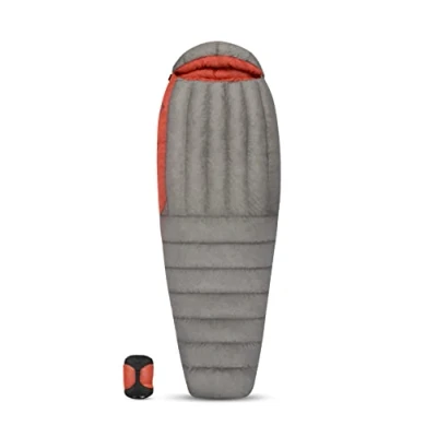 Image of SACO DE DORMIR 850+ Fill Down Flame FmII Women&#039;s R Right Zip Color: gris Oscuro/Granate