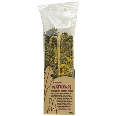 Image of Rosewood Naturals Sunflower &amp; Chamomile Sticks, Rabbit Treats Small Animal Treats, 140 g