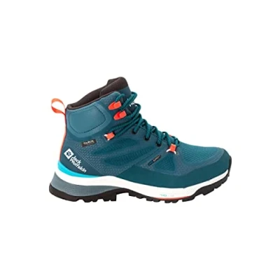 Image of Jack Wolfskin Women&#039;s Force Striker Texapore MID W Walking Shoe, Blue/Coral, 4.5 UK