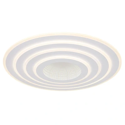 Image of Jocelyn Round Integrated LED Semi Flush Ceiling Light White Matt Dimmable 2700 6500K Remote Control