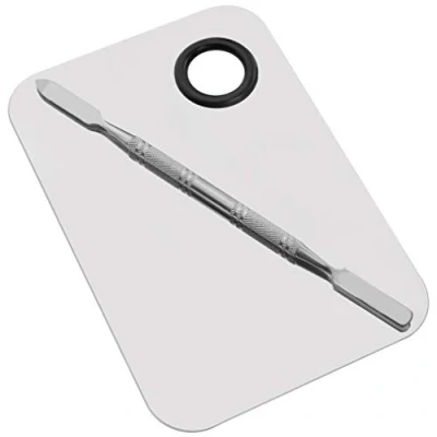 Image of Professional Pro Lady Stainless Steel Cosmetic Makeup Palette Spatula Artist with Tool 6&#039;&#039;x4&#039;&#039; Sliver