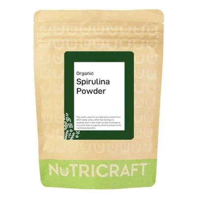 Image of NutriCraft Pure Organic Spirulina Powder 500g, High Protein, Antioxidant Rich, Superfood for Smoothies, Juices, and Baked Goods, No Additives or Preservatives, Natural Immune System Booster