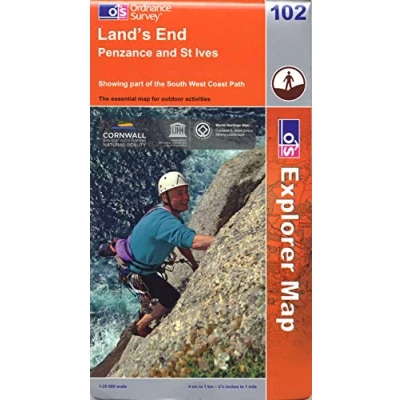 Image of Land&#039;s End, Penzance and St Ives: Sheet 102 (OS Explorer Map)