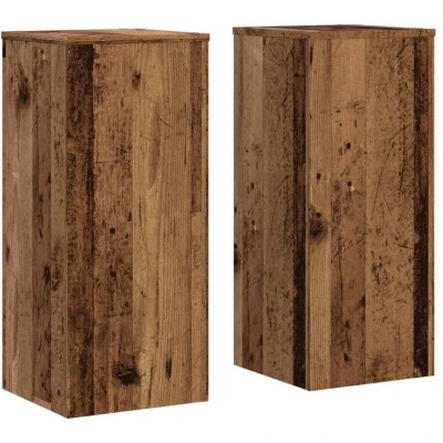 Image of vidaXL Plant Stands 2 pcs Old wood 30x30x70 cm Engineered