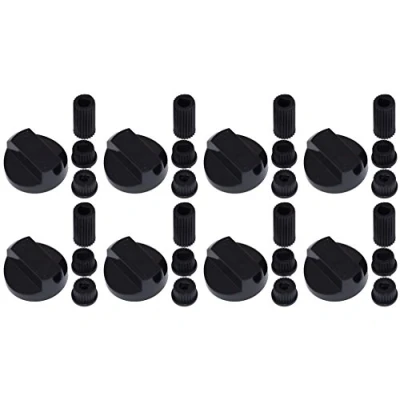 Image of Ufixt 8 x Fits Hotpoint, Howdens, Hygena, Indesit, Lamona And LG Universal Cooker/Oven/Grill Control Knob Adaptors Black