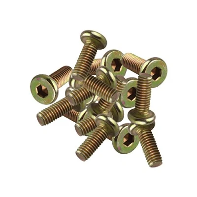 Image of HALJIA 20pcs M6 x 15mm Screws Flat Hex Socket Head Hexagon Furniture Bolts Connector Fastener