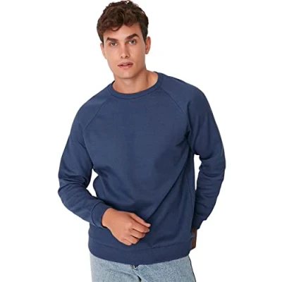 Image of Trendyol Man Basics Regular Basic Crew neck Knit Sweatshirt Navy Blue