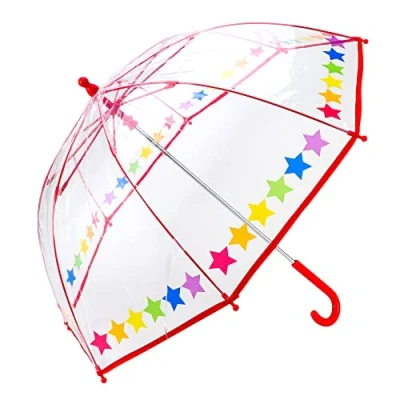 Image of Hartom Childrens Unisex Rainbow Stars Lightweight, POE Dome Umbrella.