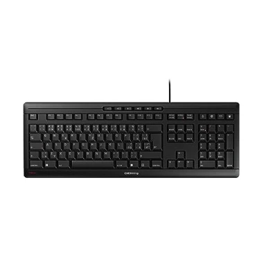 Image of CHERRY STREAM Keyboard, Wired Czech/Slovak Layout (QWERTZ/QWERTY), Quiet &amp; Unique Typing Experience, Flat Design, Black