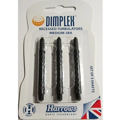 Image of 3 x SETS HARROWS DARTS STEMS / SHAFTS DIMPLEX BLACK MEDIUM