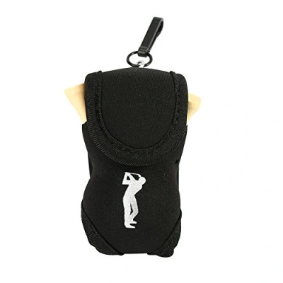 Image of Golf Ball Pouch, Portable Holder Clip, Carry Bag Tee Pouch Sports Golfing Accessories with 2 Balls and 4 (black)