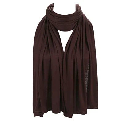 Image of PREMIUM QUALITY JERSEY HIJAB SCARF SHAWL STRETCHY MAXI LYCRA WARM WRAP PLAIN (Brown)