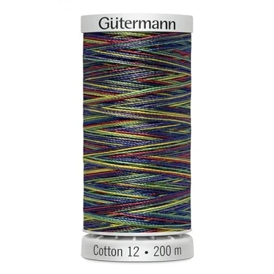 Image of Gutermann No 12 Sulky Cotton Embroidery Thread 200m 4106 Blue, Green Each
