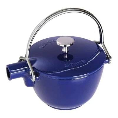 Image of STAUB Cast Iron Tea Pot, Dark Blue, 16.5 cm