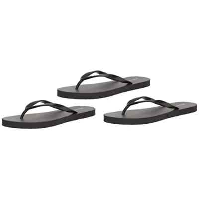 Image of Amazon Essentials Women&#039;s Flip Flops, Pack of 3, Black, 6 UK
