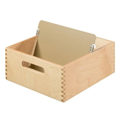 Image of HAN 505 0, Wooden card index tray A5 landscape, for 900 cards, metal base/support plate, natural wood