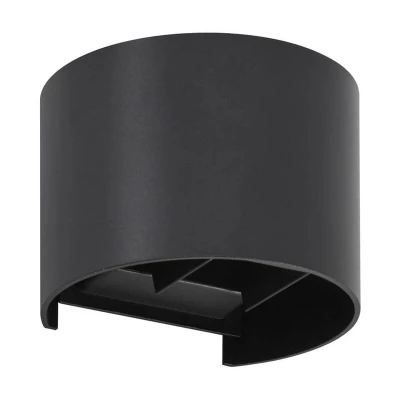 Image of Lindby LED outdoor wall light Nivar, round, black, metal