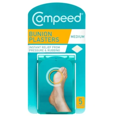 Image of Compeed Bunion Plasters, 5 Hydrocolloid Foot Treatment, Effective Protection Against Pressure and Rubbing, Dimensions: 4.7 cm x6.8