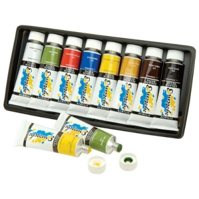 Image of DALER ROWNEY SYSTEM 3 ACRYLIC PAINT ASSORTED SET (8 x 75ml Tubes)