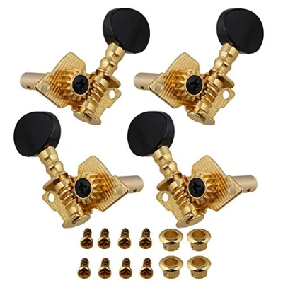 Image of BQLZR Gold plated 2R2L Tuning Peg Machine Head TUNERS for UKULELE Concave Button