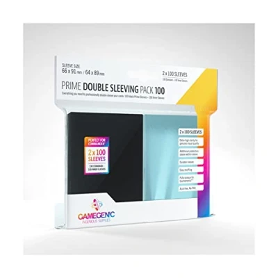 Image of Gamegenic Prime Double Sleeving Pack 100 Clear &amp; Black (2 x 100ct.) Accessory