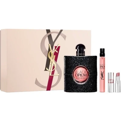 Image of Yves Saint Laurent Black Opium 90ml EDP Spray + 10ml 1.3G Lipstick Gift Set 2025