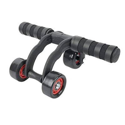 Image of Ffitness Triple Wheeled Power Wheel, AB Roller for Abs, Unisex, Adult, Black, One Size