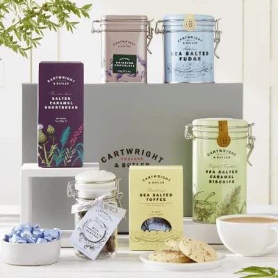 Image of Cartwright &amp; Butler Salted Caramel Extravaganza Hamper Food Mother&#039;s Day Luxury Confectionery Gift Baskets Happy Birthday Anniversary Thank You Congratulations