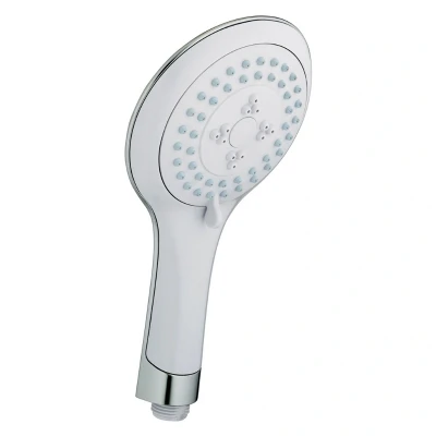 Image of Bristan Evo Large 120 mm Diameter 3 Mode Function White/Chrome Shower Head Handset with Rub Clean Nozzles (EVC HAND04 WC)