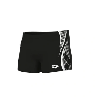 Image of Arena Men&#039;s Swim Short Graphic Trunks, Black White, 38