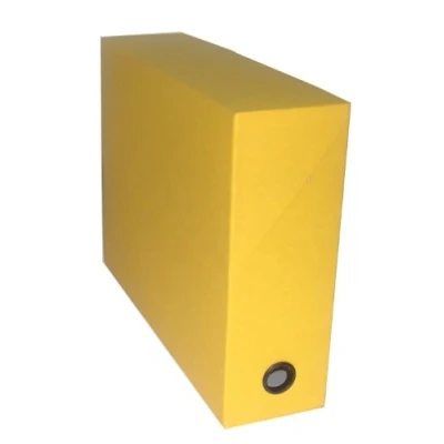 Image of Esselte Adine Canvas Look Box File Dos 90mm Yellow