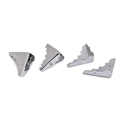 Image of Alnicov 4PCS Decorative Nickel Box Corners with Screws for Cigar Guitar Parts