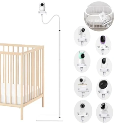 Image of Derebir Baby Monitor Floor Stand Holder Camera Flexible Mount Compatible with Philips Avent/eufy/GHB/Hellobaby HB6550 HB65 HB66 HB248 Monito(68.8 inch)