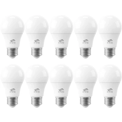 Image of LOEODO E27 Screw LED Bulb 60W Equivalent, 9W Light Bulb, 806 Lumens, 6000K Cool White, Large Non Dimmable, Pack of 10