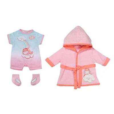 Image of Baby Annabell Deluxe Bathtime Set 43cm Angel Wings &amp; Sheep Pattern Easy For Small Hands, Creative Play Promotes Empathy Social Skills, Toddlers 3 Years Up Includes Robe, Romper Socks
