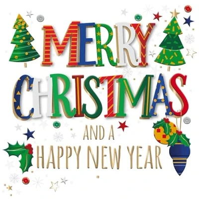 Image of Merry Christmas Embellished Greeting Card Special Xmas Cards MWXR0377