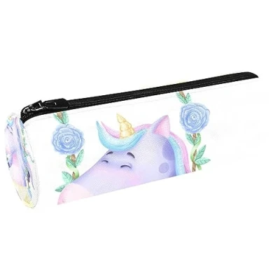 Image of ATOurDealss Purple Pencil Case Coin Pouch Stationery Organizer Medium Capacity