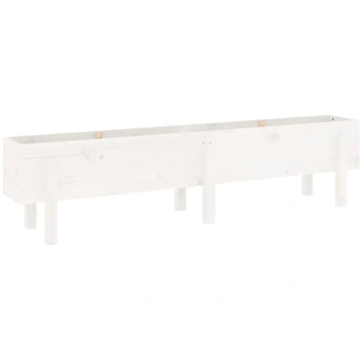 Image of vidaXL Garden Raised Bed White 160x30x38 cm Solid Wood Pine