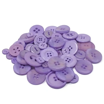 Image of Special Touches 100 Gram Bag of Mix Acrylic &amp; Resin Buttons For Cardmaking Embellishments (Lilac)