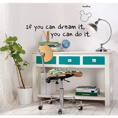 Image of Komar 14002h Disney You Can Do It Freestyle Deco Sticker Black (13 Piece)