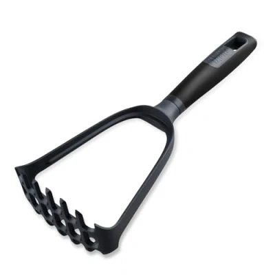 Image of Tasty Everyday Potato Masher and Spaghetti Spoon, 2in1 Utensil, Multifunctional Tool Serving Cooking Utensil with Soft Touch Handle, Size: 29x11x8cm, Colour: Black &amp; Grey