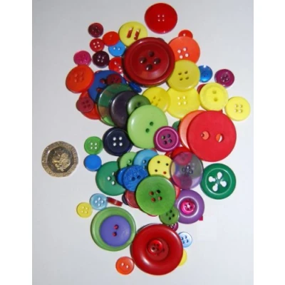 Image of celloexpress Pack of 50g Rainbow Mix Buttons Mixed Sizes Various Colours Assorted for Sewing and Crafting