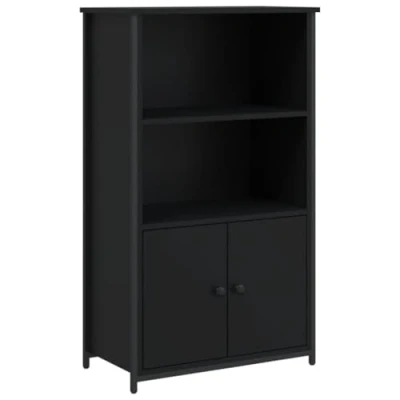 Image of vidaXL Highboard Sideboard Black Engineered Wood Cupboard Storage Cabinet with Metal Frame and Ample Space 62x32x103.5 CM