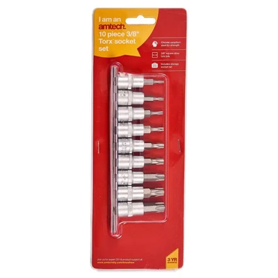 Image of Amtech I8200 10 Piece 9.5mm (3/8&quot;) Torx Socket Set