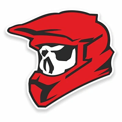 Image of 2 x 10cm Motocross Biker Skull Vinyl Sticker Decal Laptop Bike Motorbike #9610 (10cm Wide 9cm High)