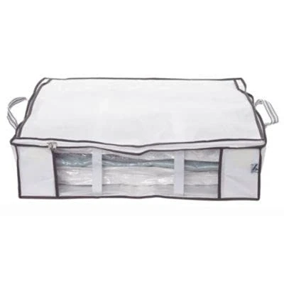 Image of Lakeland Vacuum Clothes and Duvet Storage Tote Bag 50L Underbed Stores Double &amp; 4 Pillows