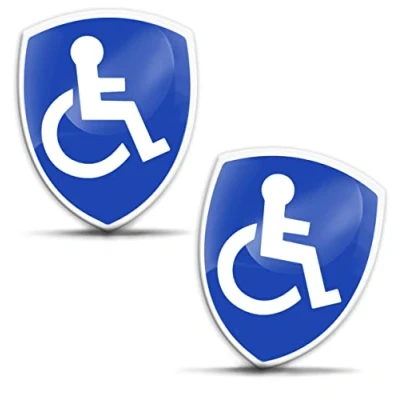 Image of SkinoEu 2 x 3D Gel Silicone Disabled Symbol Wheelchair Stickers Car Motorcycle Bike Window Phone Laptop PC Tablet Door KS 120