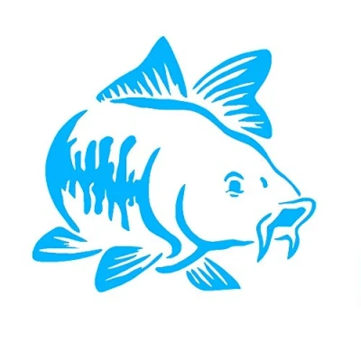 Image of Porfeet Car Sticker, Carp Fish Reflective Truck Vehicle Body Window Decals Sticker Decoration Blue