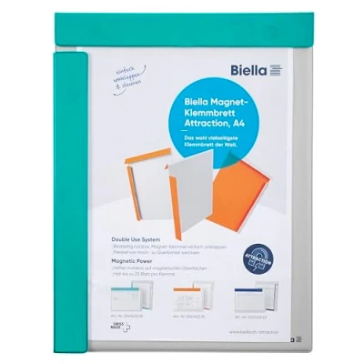 Image of Exacompta Ref. 19393E 1 Plastic rimmed magnetic clipboard for A4 Turquoise
